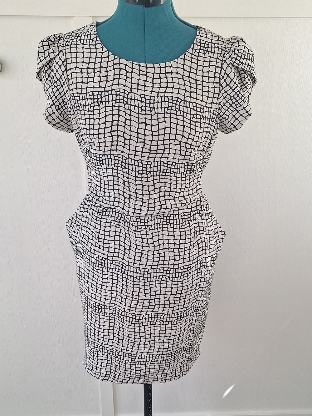 Pink Martini Black & White Grid Midi Dress